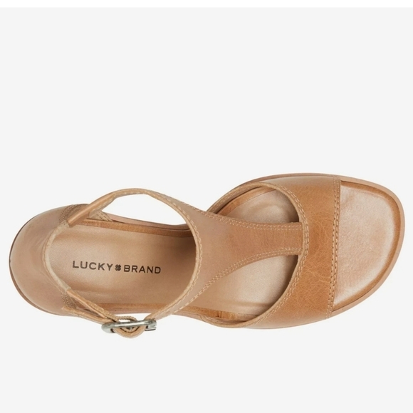 Lucky Brand Sabeni Leather Tan Sandals - Picture 2 of 15